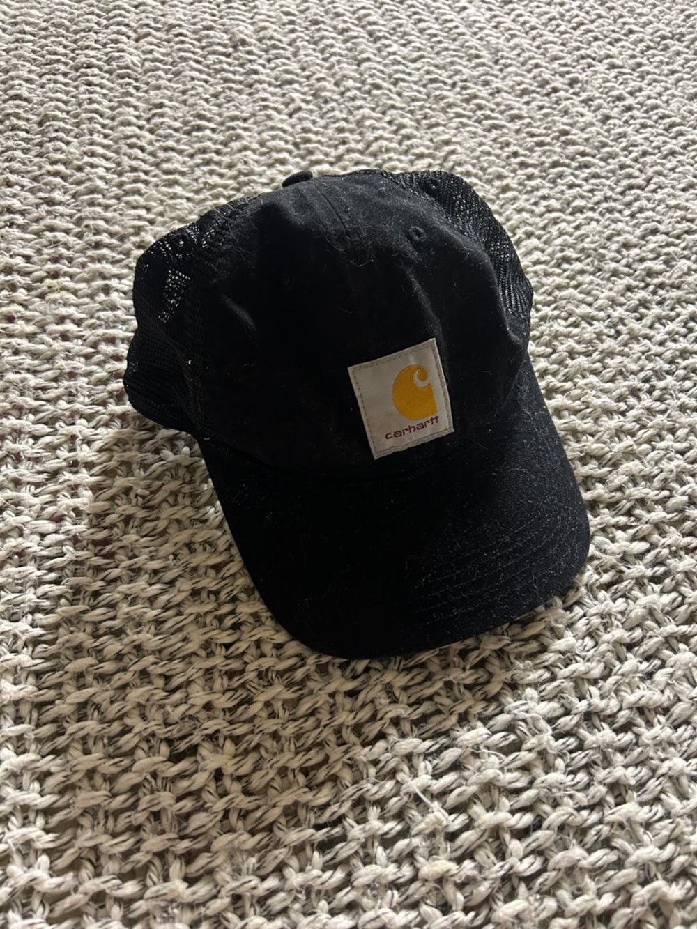 Carhartt Black Mesh Back Cap with Yellow Logo Patch